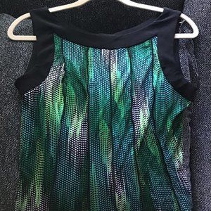 PERCEPTIONS NEW York Sleeveless   Green Black Wht.